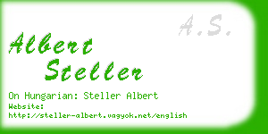 albert steller business card